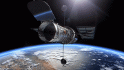 Hubble Space Telescope Over Earth