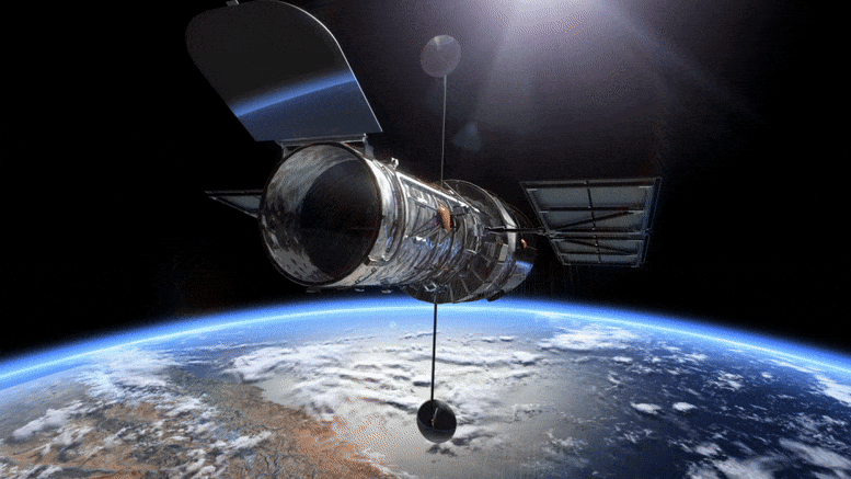 Le télescope spatial Hubble au-dessus de la Terre