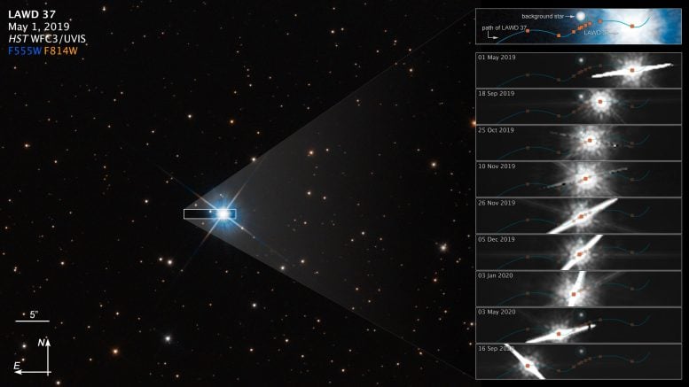 Hubble Uses Microlensing To Measure Mass of White Dwarf (Annotated)
