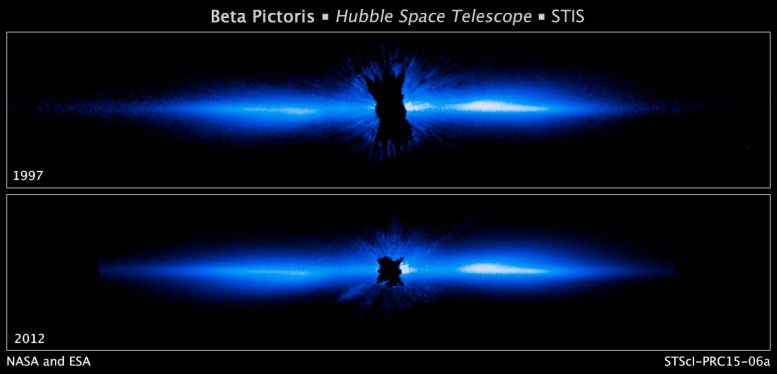 Hubble Views Circumstellar Debris Disk Distorted by Planet
