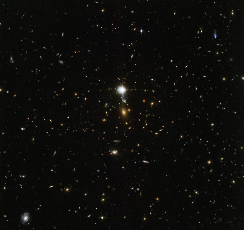 Hubble Views Galaxy Cluster WHL J24.3324-8.477
