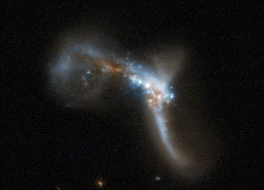 Hubble Views Two Galaxies Colliding