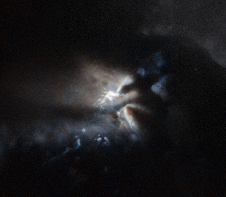 Hubble Views a Very Young Star Being Born in Dark Ccloud LDN 43