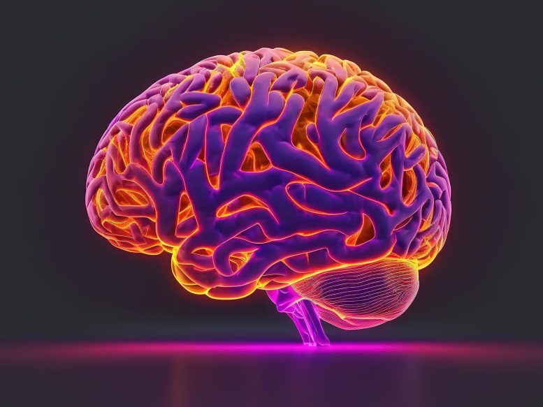 Human Brain Signals Computer Rendering