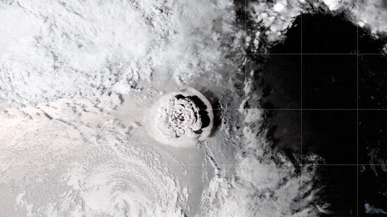 Hunga Tonga Hunga Ha’apai Volcano Umbrella Cloud