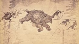 Hunting the Hairy Mammoth Engraving