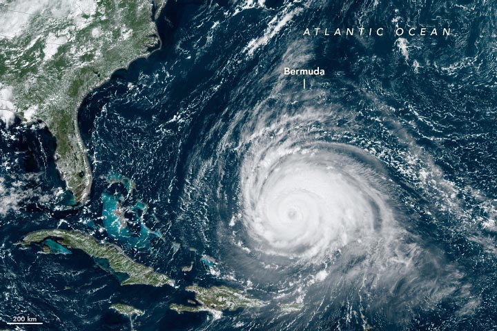 Hurricane Lee Satellite View Annotated