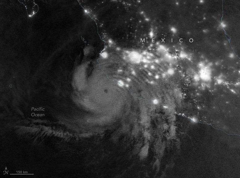 Hurricane Simon Atmospheric Gravity Waves Annotated