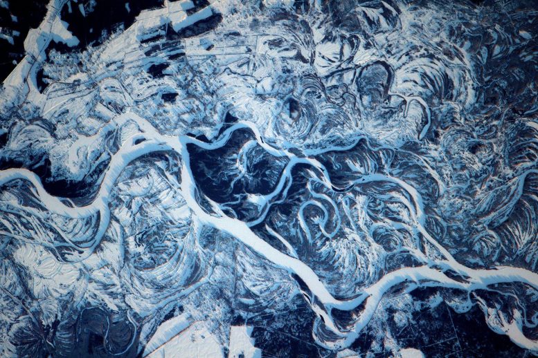 ISS Image of the Frozen Wild Dnieper River