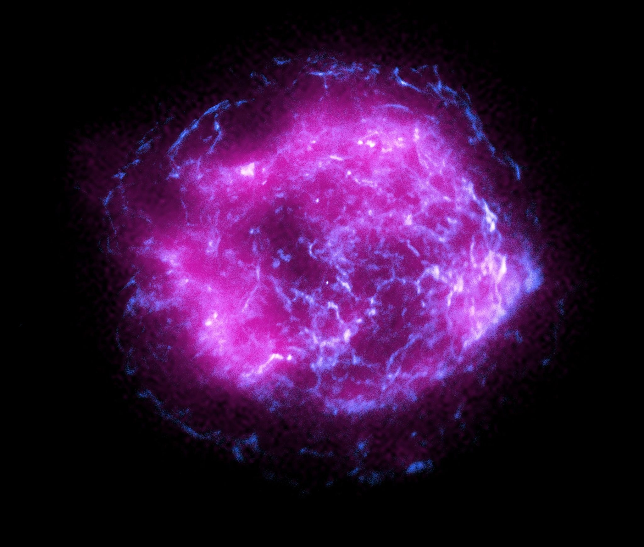 The glowing remains of an exploding star