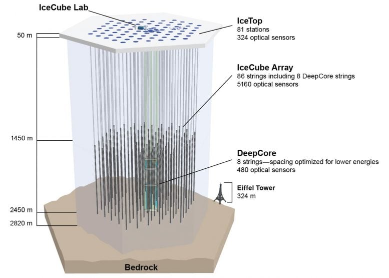 IceCube Neutrino Observatory Schematic