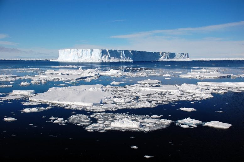 Icebergs Collapsing From the Antarctic Ice Sheet