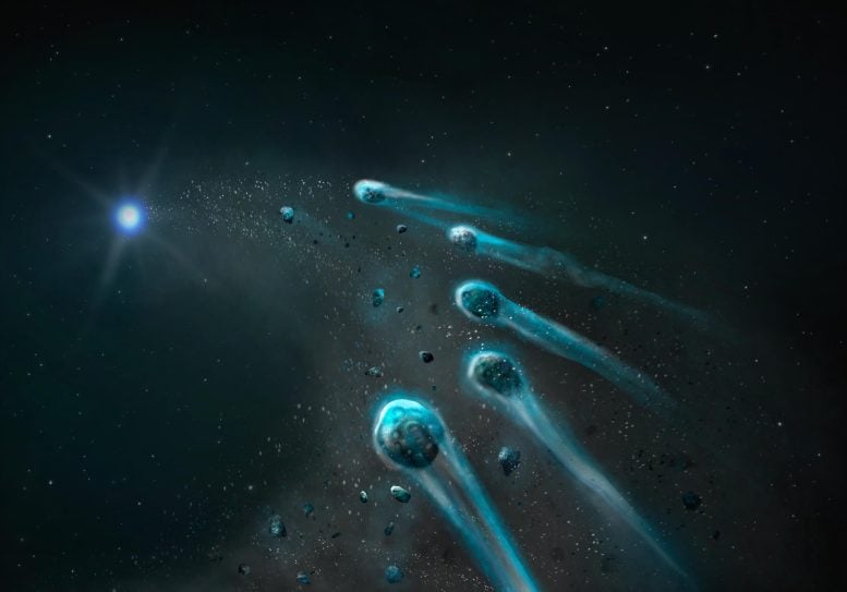 Icy Planetary Fragments From a Pluto-Like World