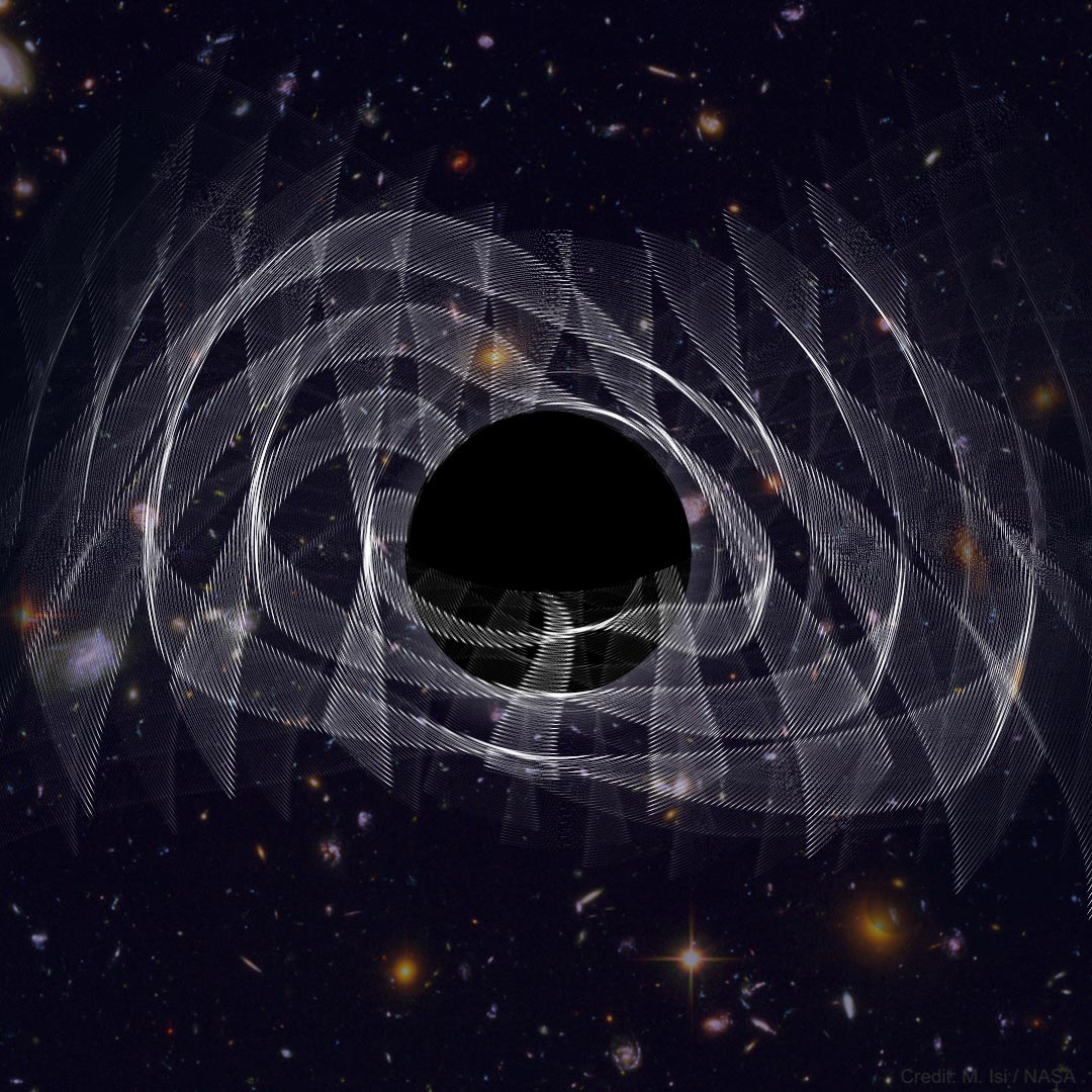 Искаженное пространство времени. Гравитационное линзирование черной дыры. Дыра в пространстве. Чёрная дыра в космосе. Черная дыра в пространстве.