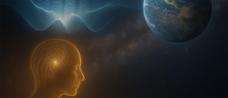 Illustration of Consciousness and Universe Concept