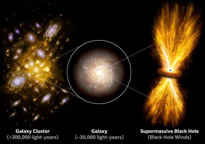 Illustration of Galaxy and Supermassive Black Hole
