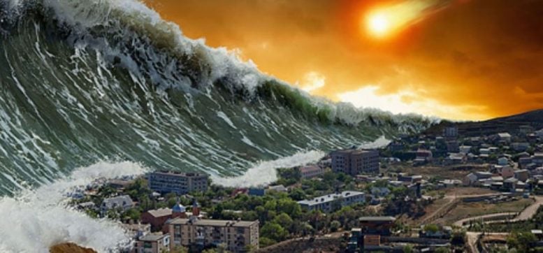 Illustration of Planetary Flyby Tsunami