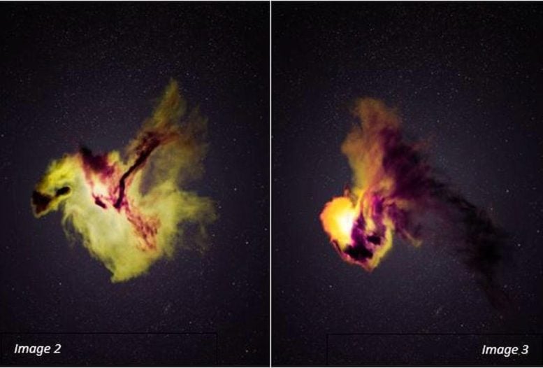 Illustration of Supernova Ejecting Silicon, Sulfur, and Argon