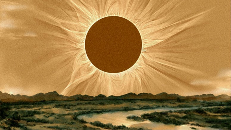 Illustration of an Ancient Total Solar Eclipse