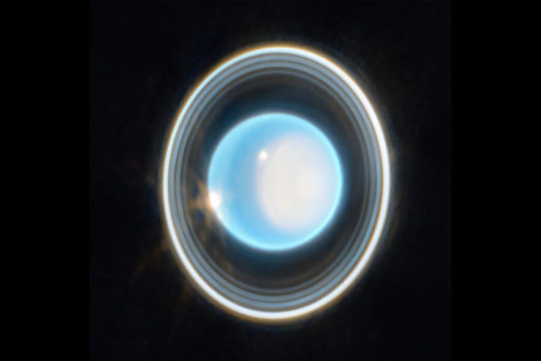 Image of Uranus and Its Rings From JWST