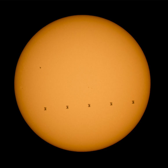 Image of the International Space Station Transiting the Sun