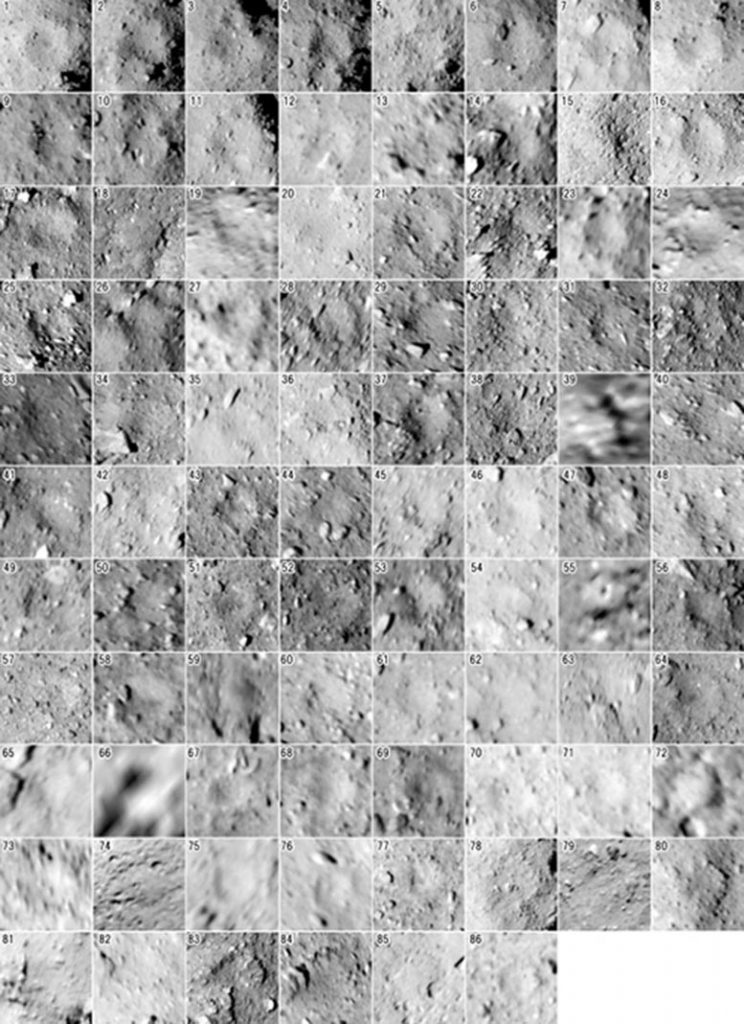 Images of Each Identified Crater on Ryugu