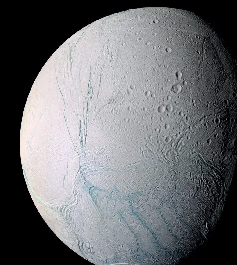 Images Showing Cracks in Saturns Moon Enceladus