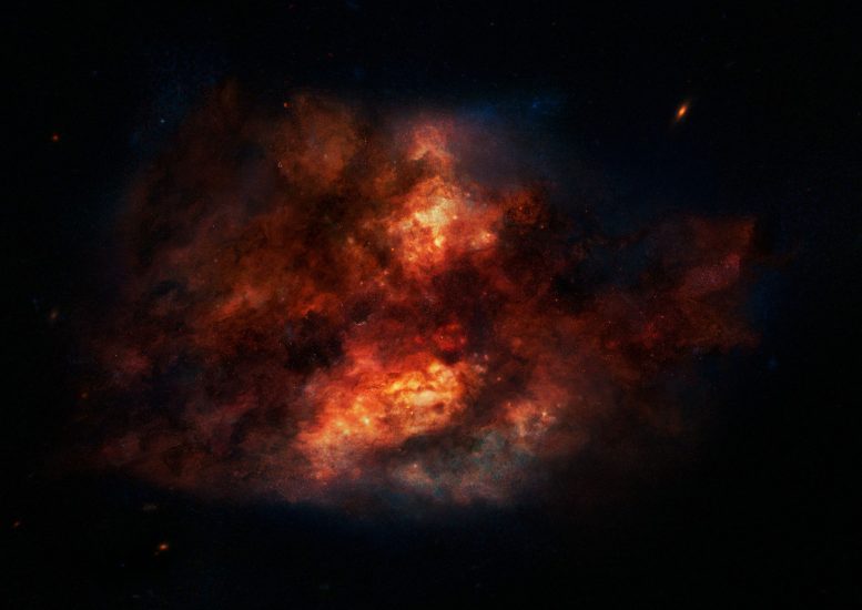 Impression of a Dusty Starburst Galaxy