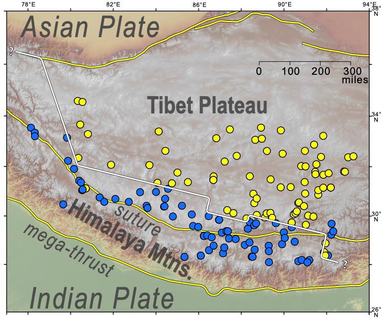 Indian Plate Colliding With Asian Plate Map