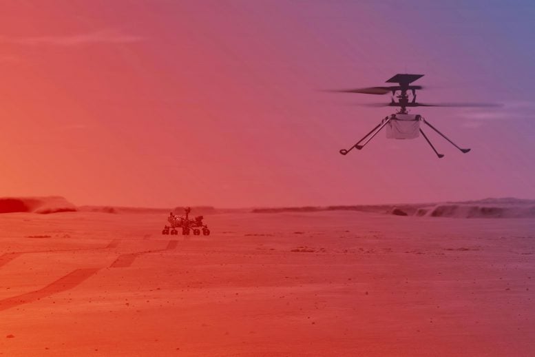 Ingenuity Helicopter Flying on Mars