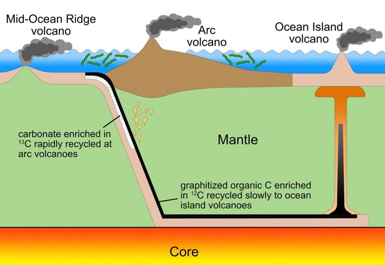 Inorganic Carbon Cycles Mantle