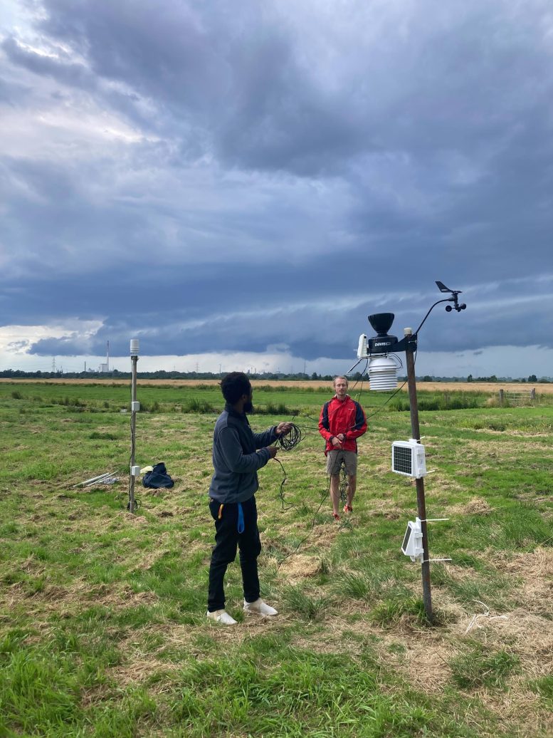 Installation of Weather Stations With a Thunderstorm Cloud Cluster Approaching