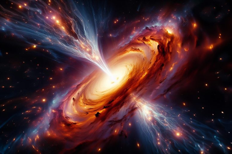 Intense Jet Supermassive Black Hole Art Concept