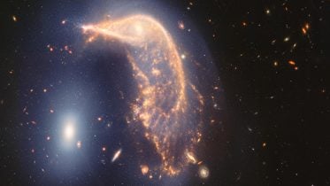 Interacting Galaxies Arp 142 (Webb NIRCam and MIRI Image) Crop
