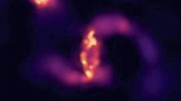 Interacting Galaxies Computer Simulation Snapshot