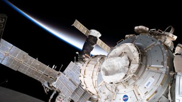 International Space Station Flying into an Orbital Sunset