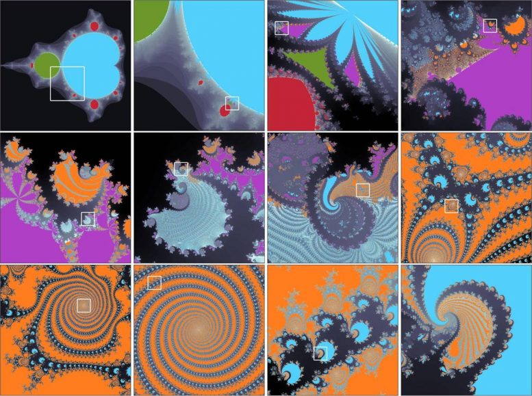 Iterative Zoom in Fractal Patterns