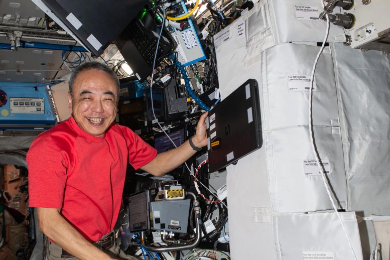 JAXA Astronaut Satoshi Furukawa Works on Carbon Dioxide Removal Hardware