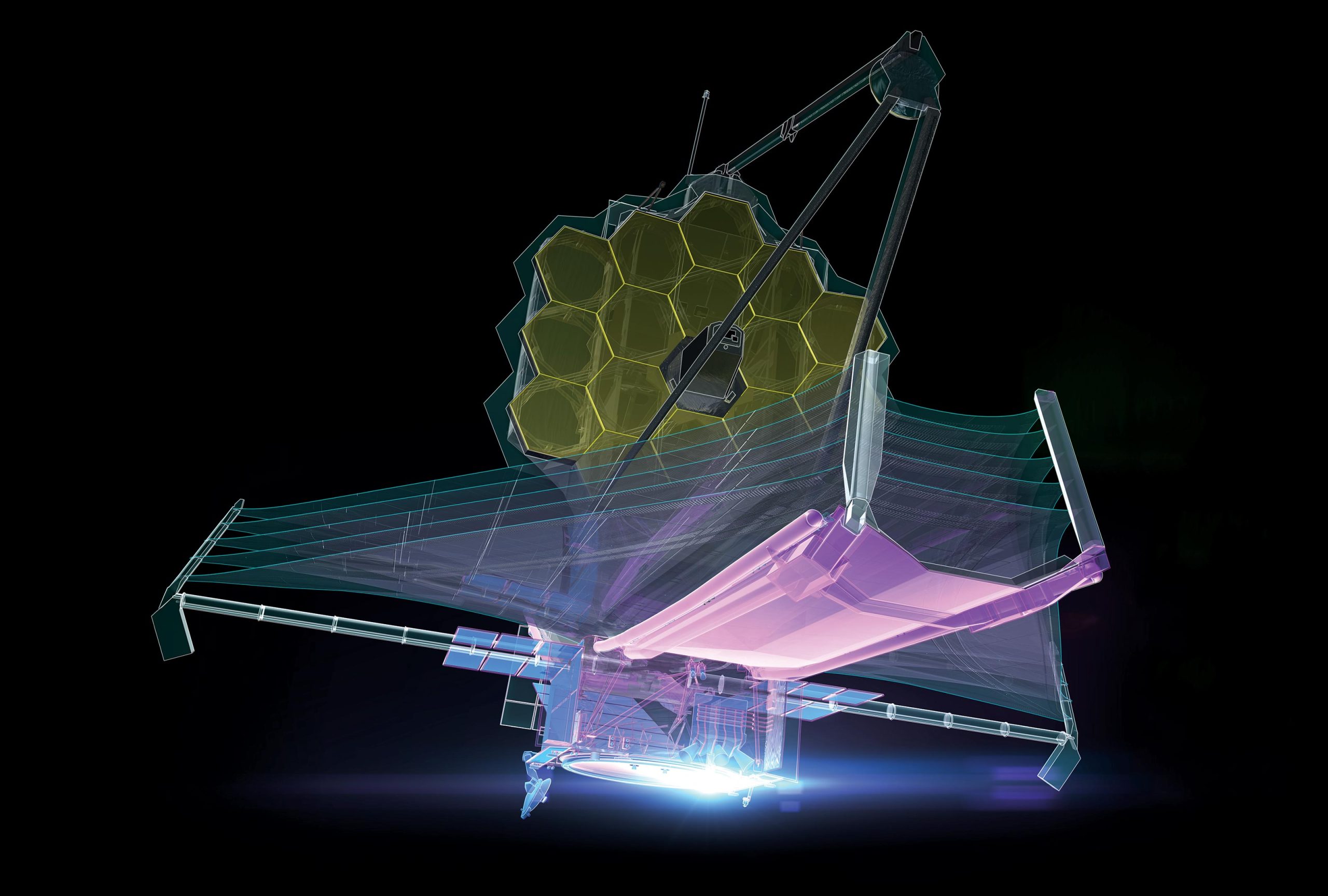 Span space. James Webb солнечные батареи.