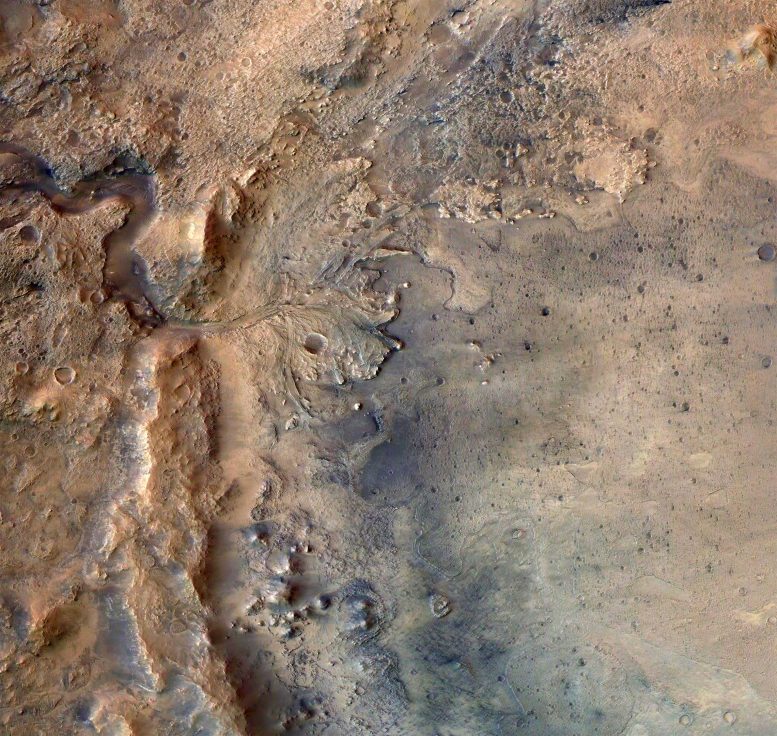 Orbitador Mars Express del cráter Jezero