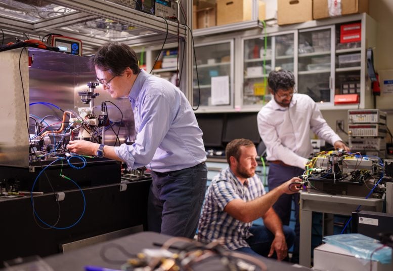 Jongmin Lee, Ashok Kodigala, and Michael Gehl in Photonics Lab