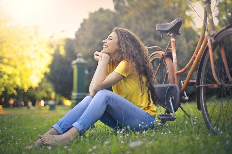 Joyful Woman Outside Park