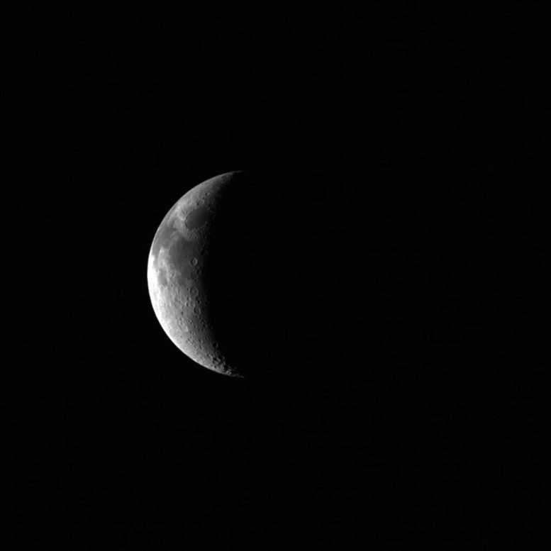 Juice NavCam Image of Moon During Earth Flyby