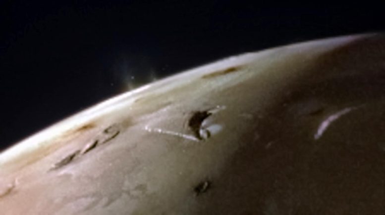 Juno Captures Io Spouting Off