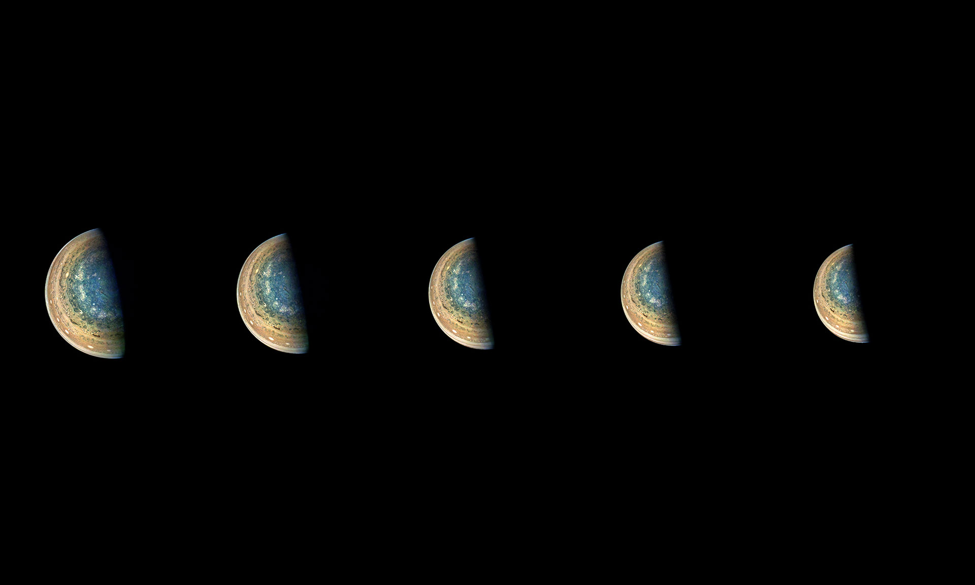 Juno Captures Awesome TimeLapse Sequence of Jupiter’s South Pole