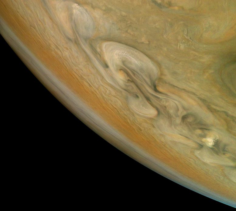 Juno Views Jupiter’s Northern Polar Belt Region
