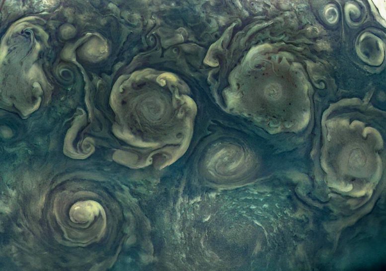 Juno Views Northern Cyclones on Jupiter