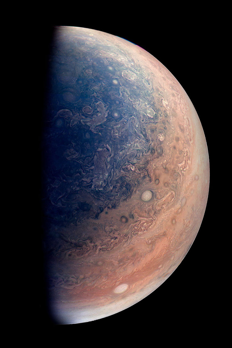 Juno Views the South Pole of Jupiter