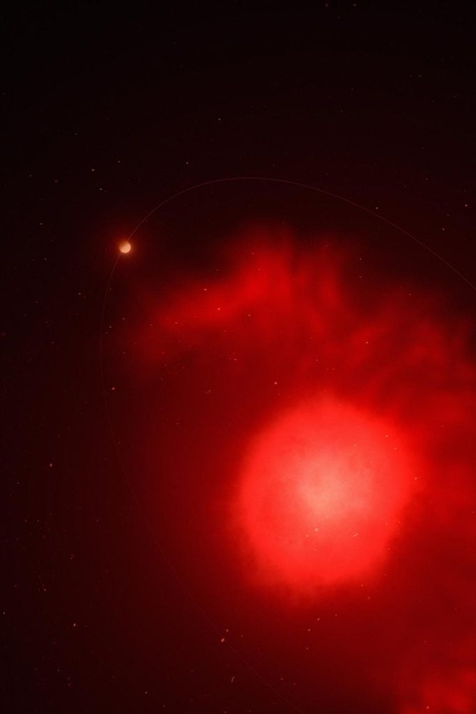 Planeta similar a Júpiter escapa de la fase gigante roja explosiva de la estrella moribunda