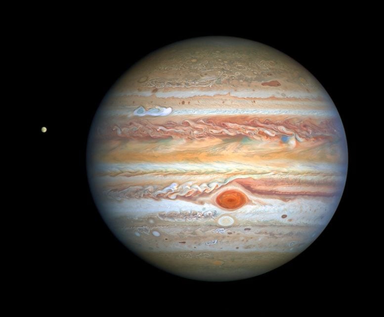 Jupiter and Europa Hubble 2020